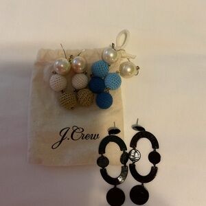 J. Crew Blue, Gold, Black Earrings Collection